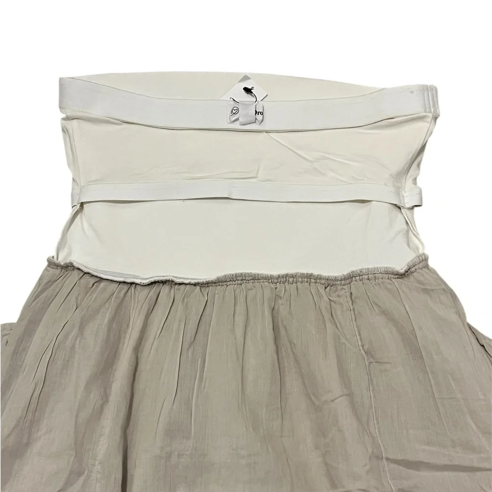 The Drop Women's Cream khaki Hellen Strapless Mixed Media Maxi Dress Medium - Picture 8 of 13